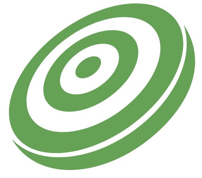 Dekorativna slika: zeleno-bela tarča, obrnjena v levo