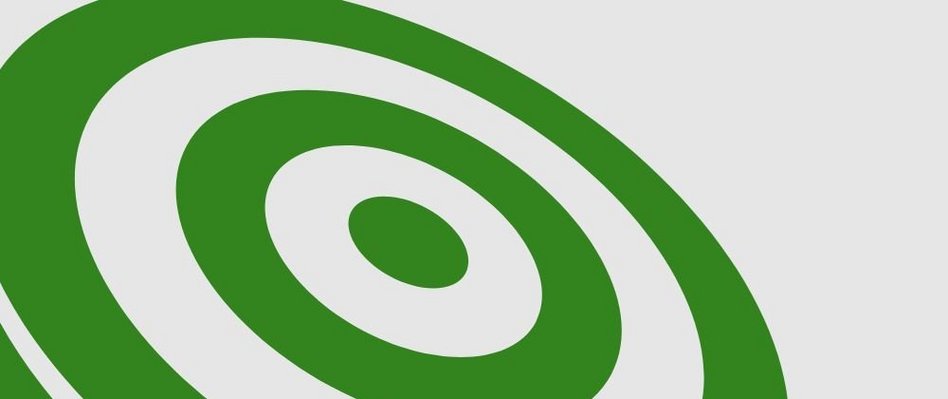 Dekorativna slika: zeleno-bela tarča, v diagonalni legi, na svetlo sivi podlagi